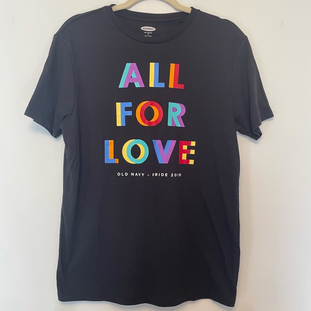 “ALL FOR LOVE” Pride 2019 Old Navy Black T-shirt